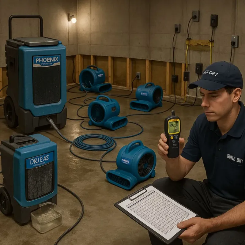 Structural Drying and Dehumidification process in Zachary, LA
